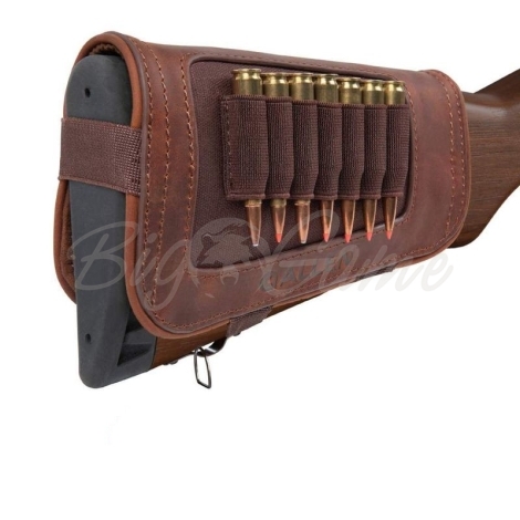 Патронташ на приклад ALLEN New Castle Leather Buttstock Cartridge Carrier цвет Brown фото 3