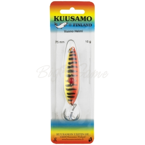 Блесна колеблющаяся KUUSAMO Vuono 6 75/16 (бусинка) код цв. BL/FR/Fye-S  фото 3