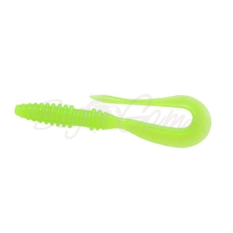 Твистер KEITECH Mad Wag Mini 3,5" (10 шт.) цв. #026 Clear Chartreuse Glow фото 1