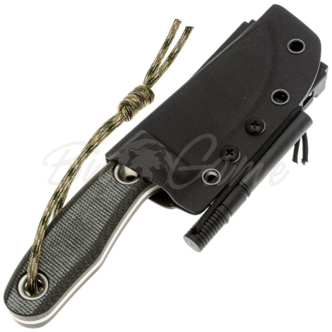 Нож с фиксированным клинком FOX KNIVES Viator сталь D2 рукоять Микарта цв. Черный фото 4