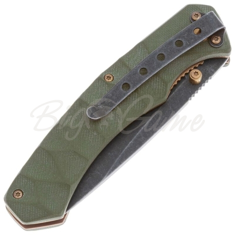 Нож складной полуавтоматический BOKER Iguanodon сталь 440А рукоять Стеклотекстолит G10 цв. Зеленый фото 4