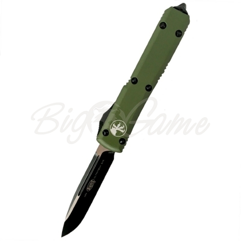 Нож автоматический MICROTECH Ultratech S/E сталь M390, DLC/Satin рукоять Алюминий цв. Зеленый фото 1