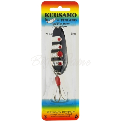 Блесна колеблющаяся KUUSAMO Rasanen 70/20 (бусинка, незацепляйка) код цв. BL/R/S-S фото 3