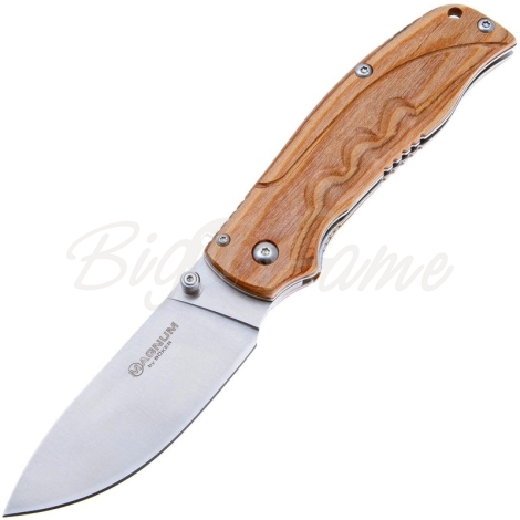 Нож складной полуавтоматический BOKER Pakka Hunter сталь 440B рукоять Дерево цв. Коричневый фото 1