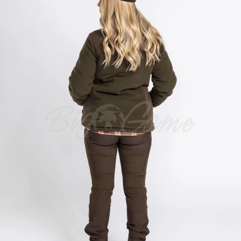 Толстовка PINEWOOD WS Harriette Padded Fleece Jacket цвет Green / Suede Brown фото 2