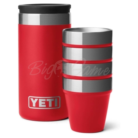 Набор рюмок YETI Shot Glasses & Case цв. Rescue Red фото 1