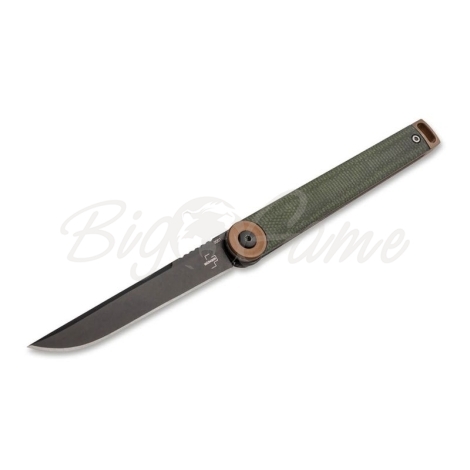 Нож складной BOKER Kaizen Green Canvas Micarta сталь D2 рукоять зеленая микарта фото 1
