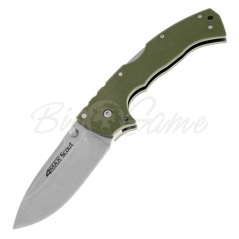 Нож складной полуавтоматический COLD STEEL 4-Max Scout сталь AUS-10 рукоять Термопласт цв. Оливковый фото 1
