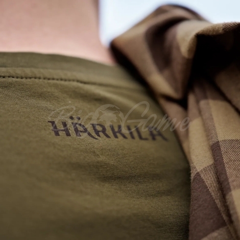 Футболка HARKILA H-logo S/S T-Shirt цвет Dark Olive фото 2