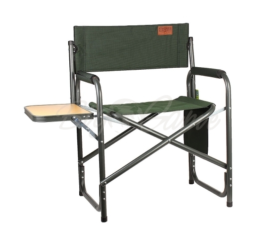Кресло CAMPING WORLD Mister с боковым откидным столиком цв. зеленый фото 1