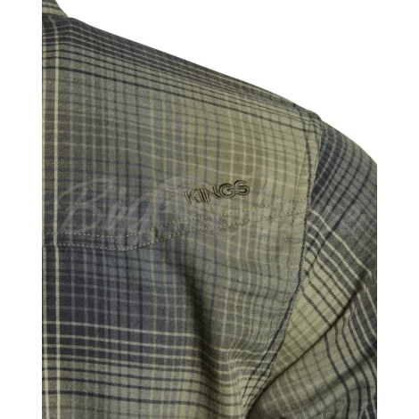 Рубашка KING'S Modern Button Flannel цвет Olive Plaid фото 2