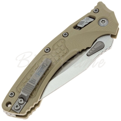 Нож складной полуавтоматический MICROTECH Amphibian Ram-Lok рукоять стеклотекстолит G10 цв. Бежевый фото 2