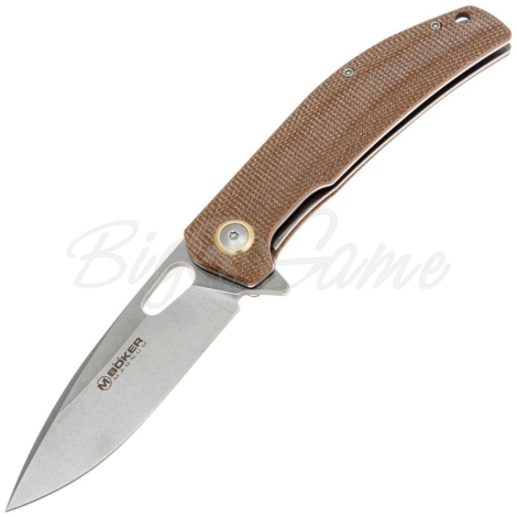 Нож складной полуавтоматический BOKER Toxicofera сталь 440А рукоять Микарта цв. Коричневый фото 1