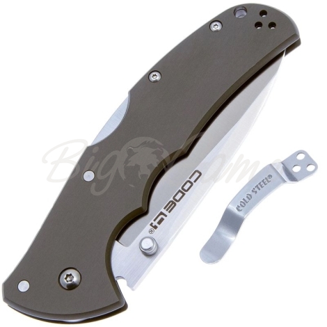 Нож складной полуавтоматический COLD STEEL Code-4 Clip Point сталь CPM S35VN рукоять Алюминий цв. Серый фото 2