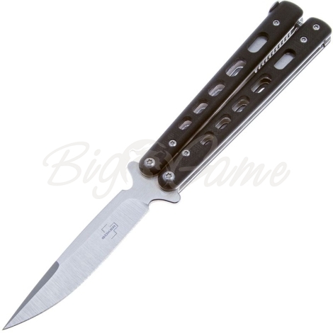 Нож с фиксированным клинком BOKER Balisong сталь 440C рукоять Стеклотекстолит G10 цв. Черный фото 1