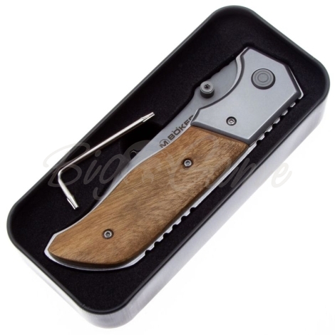 Нож складной полуавтоматический BOKER Forest Ranger сталь 7Cr17MOV рукоять Дерево цв. Коричневый фото 3
