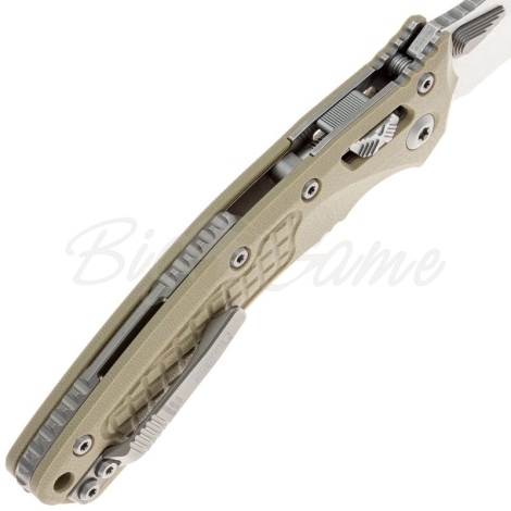 Нож складной полуавтоматический MICROTECH Amphibian Ram-Lok рукоять стеклотекстолит G10 цв. Бежевый фото 5