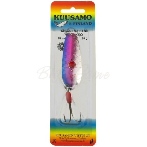 Блесна колеблющаяся KUUSAMO Rasanen 70/20 (бусинка, незацепляйка) код цв. BLU/Li/S-S, UV фото 3