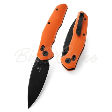 Нож складной BESTECH Ronan 14C28N рукоять стеклотекстолит G10 цв. Оранжевый / Черный фото 2
