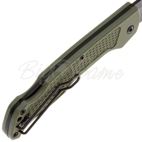 Нож складной полуавтоматический ONTARIO Camp Plus EDC Linerlock сталь AISI 420 рукоять Пластик цв. Зеленый фото 4