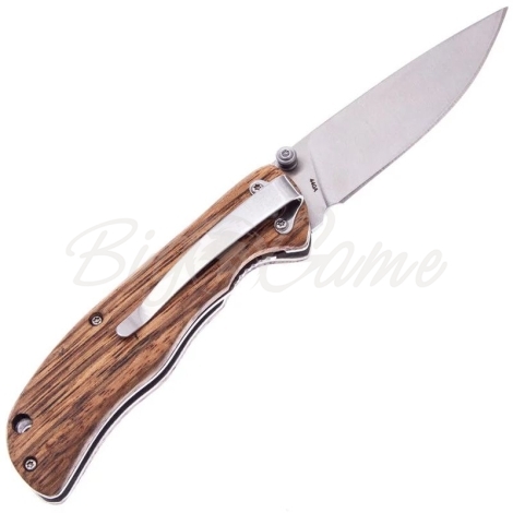 Нож складной полуавтоматический BOKER Backpacker сталь 440А рукоять Дерево цв. Коричневый фото 6