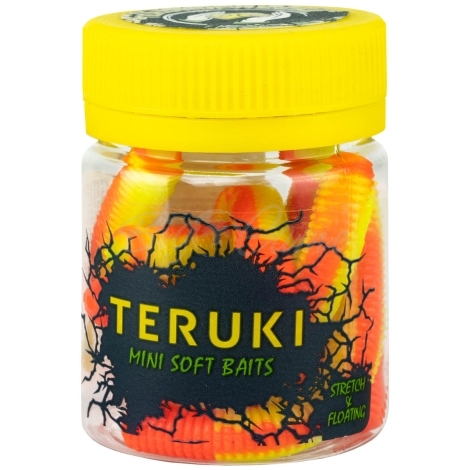 Червь TERUKI Roy 6,5 см (7 шт.) зап. сыр цв. Chartreuse/Orange фото 3
