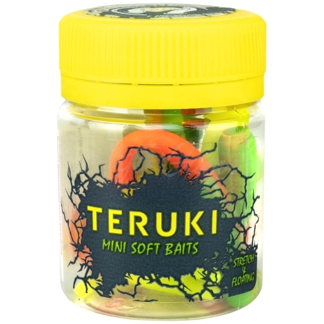 Червь TERUKI Flash 8 см (7 шт.) зап. сыр цв. Green/Orange/Chartreuse фото 3