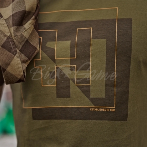 Футболка HARKILA H-logo S/S T-Shirt цвет Dark Olive фото 3