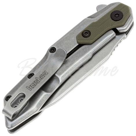 Нож складной KERSHAW Salvage сталь 8Cr13MoV рукоять Сталь/Нейлон цв. Зеленый фото 2