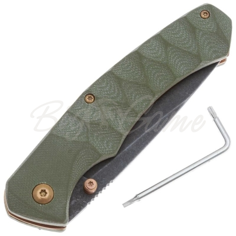 Нож складной полуавтоматический BOKER Iguanodon сталь 440А рукоять Стеклотекстолит G10 цв. Зеленый фото 2