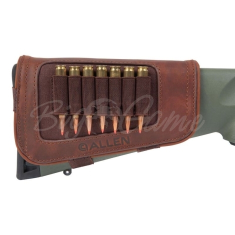 Патронташ на приклад ALLEN New Castle Leather Buttstock Cartridge Carrier цвет Brown фото 2
