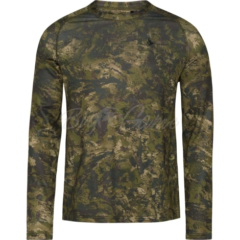 Термокофта SEELAND Active Camo L/S T-Shirt цвет InVis green фото 1