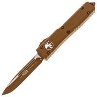 Нож автоматический MICROTECH Ultratech S/E Bohler M390, рукоять алюминий цв. Коричневый
