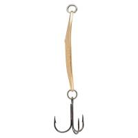 Блесна колеблющаяся РЫБОЛОВ-ОЛТА Черноспинка 15 г тройник Mustad №1 цв. матовое золото превью 2
