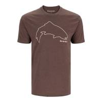 Футболка SIMMS Trout Outline T-Shirt цвет Brown Heather