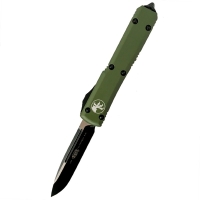 Нож автоматический MICROTECH Ultratech S/E сталь M390, DLC/Satin рукоять Алюминий цв. Зеленый