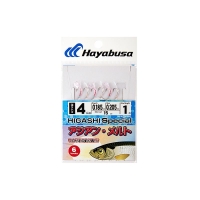 Оснастка готовая HAYABUSA Sabiki H1 1 м 0,205 мм цв. uv purple/uv green кр. № 4 цв. white nickel
