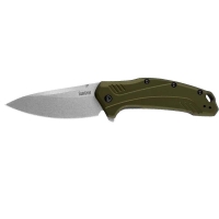 Нож складной KERSHAW Link  клинок CPM 20CV/stonewash,рукоять алюминий, цв. Олива