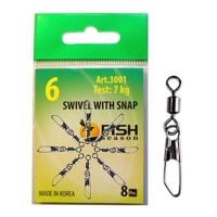 Вертлюг с застежкой FISH SEASON Safety № 12 (9 шт.)