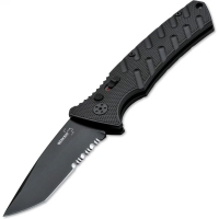 Нож складной автоматический BOKER Strike Tanto сталь AUS-8 рукоять Алюминий цв. Черный