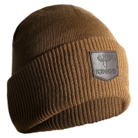 Шапка KING'S Cuffed Basic Beanie w/Leather Patch цвет Khaki превью 2