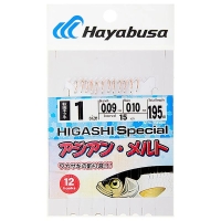Оснастка готовая HAYABUSA Sabiki I6 1,95 м 0,1 мм цв. orange кр. № 1 цв. white nickel