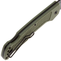 Нож складной полуавтоматический ONTARIO Camp Plus EDC Linerlock сталь AISI 420 рукоять Пластик цв. Зеленый превью 4