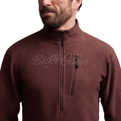 Толстовка SITKA Snowcrest Half-Zip Fleece Pullover цвет Cherry Wood Heather фото 7