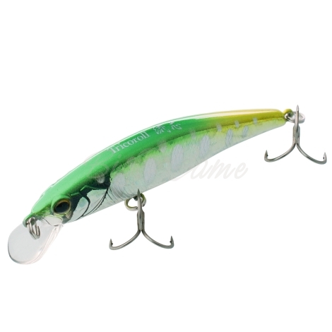 Воблер JACKALL TIMON Tricoroll Ryushin 63HW цв. flash green back фото 1