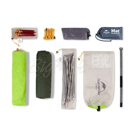 Палатка NATUREHIKE Mongar Ultralight 2 цвет Forest Green фото 6